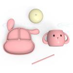 MHC Cartoon Animal Silicone Baby Feeding Set Plate for Kids Travel Nursing 500