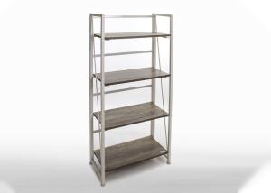 China BSCI 4 Tiers Folding Wooden Bookcase With 40KG Capacity factory