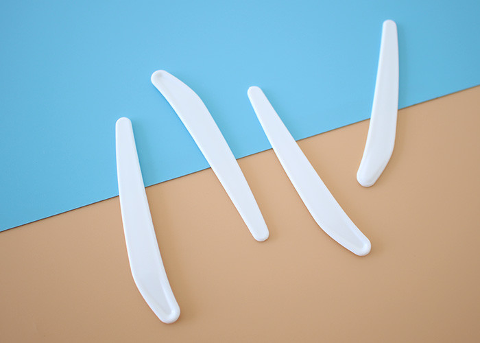 71.7mm White Plastic Spatula Spoon For Cosmetic Jar
