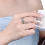 Sterling Silver 925 Adjustable Bee Cute Flower Ring