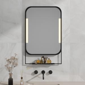 China Stylish Long Lasting Lighted Bathroom Vanity Mirror Space Saving Wall Mounted factory