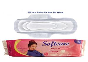 China Soft Non Woven Eco Friendly Disposable Sanitary Pads 1mm Thick Cotton Surface factory