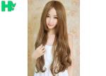 HuanFei Hair Synthetic Brown Wigs For Beautiful Women Long Wavy