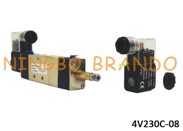 AirTAC Type 4V230C-08 5/3 Way Pneumatic Solenoid Valve With Aluminum Body For