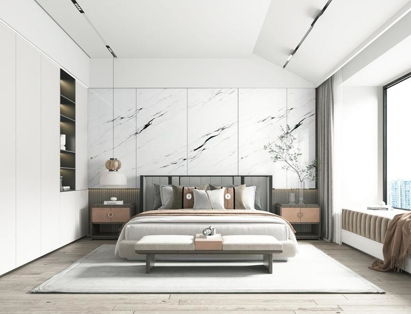 White Carrara Decorative Polished Glazed Porcelain Tiles And Indoor Floor Tile For Dining Room And Project