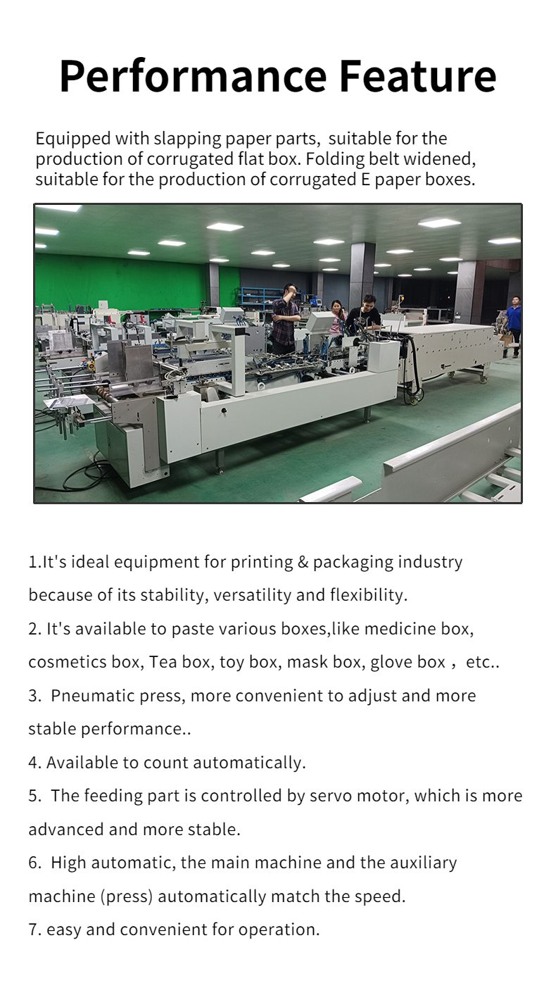 Automatic Pneumatic CQT-800WK-2 Corrugated Paper Box Folder Gluer Machine for Cartons