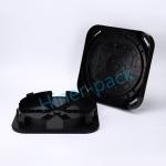 Horizontal 300mm Wafer Carrier Canisters Box Conductive Black PP Material