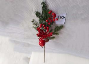 China Lifelike 48cm Artificial Christmas Red Berry For Home Decoration factory