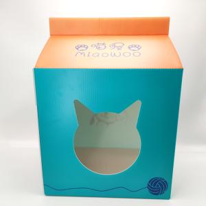 China OEM Cat House Corrugated Display Board 33*33*63CM Waterproof factory