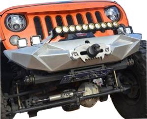 China Aggressive Front Bumper for Jeep JK Black Steel Recovery Bull Bar Winch Bumper for JK Wrangler 07 Onwards factory