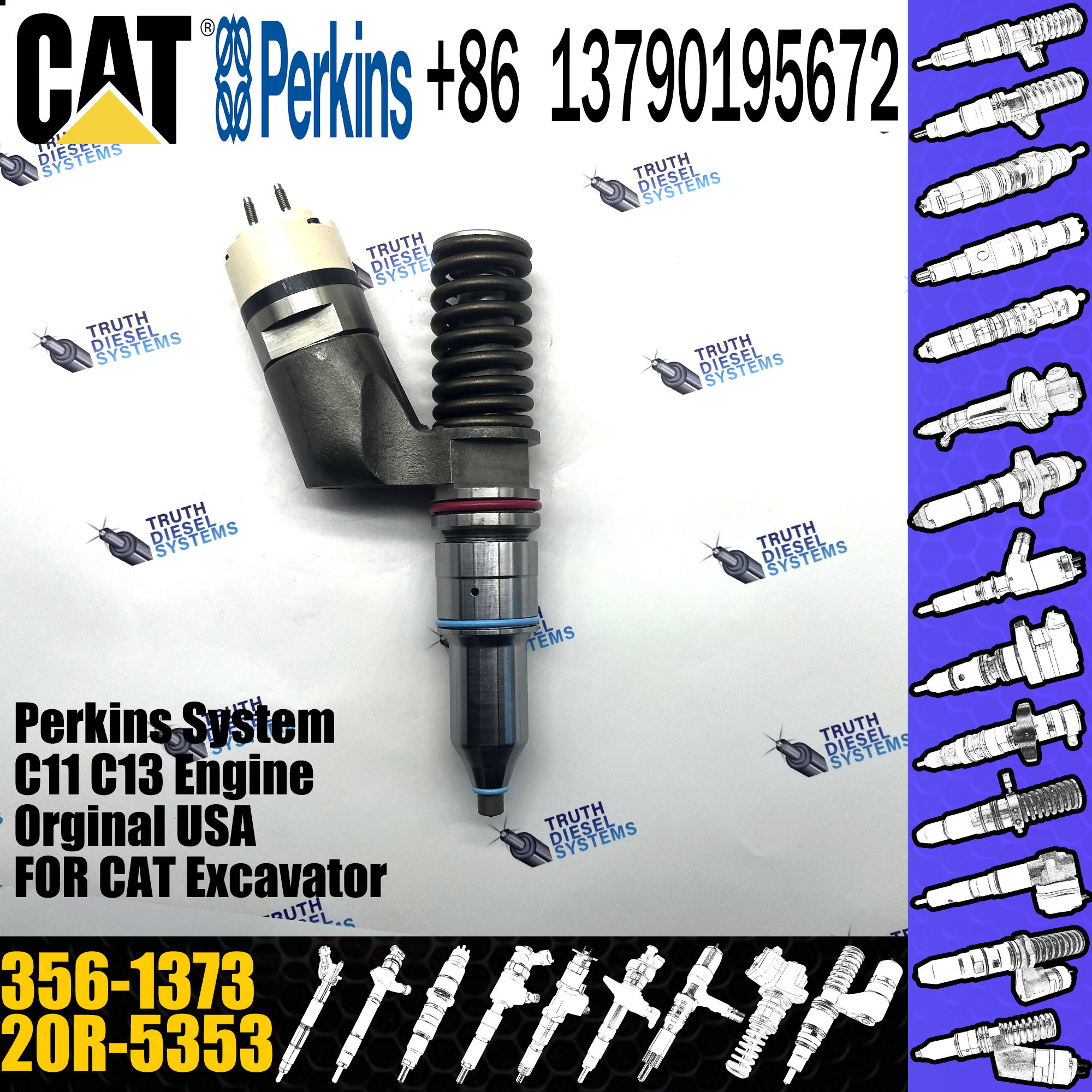 Remanufacture High Quality Diesel Fuel Injector CA3561373 356-1373 3561373 20R5353 20R-5353 For Caterpillar C32 Engine