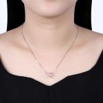 43cm Crystal Ball Pendant Necklace 18k Valentine Antique Silver Necklace SGS