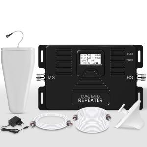 China 2G 4G Dual Band Signal Booster 900MHz 1800MHz 70dB Gain With LCD factory