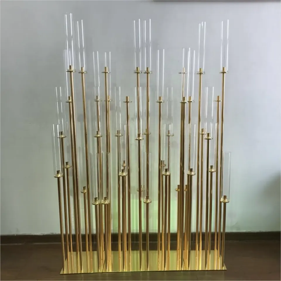 Factory Wholesale Wedding Table Decoration Metal Wedding 3 Pcs Gold Candle Holder Stand