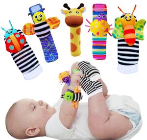 China 12 Months BABY Bunny Foot Finder &amp; Wrist Rattles For Infants Socks Entertainment factory