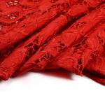 135CM Fancy Embroidered Fabric Hollow Lace Trim 3d Red Flowers Embroidery
