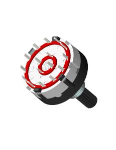 China RS266 26mm Electronic Rotary Switch 2P4T Band For Channel Control factory
