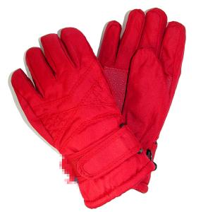 China waterproof winter gloves outdoor gloves snow gloves mountain gloves red color adults size polyester fabric factory