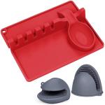 2 In 1 Silicone Utensil Rest Multifunctional Dishwasher Friendly