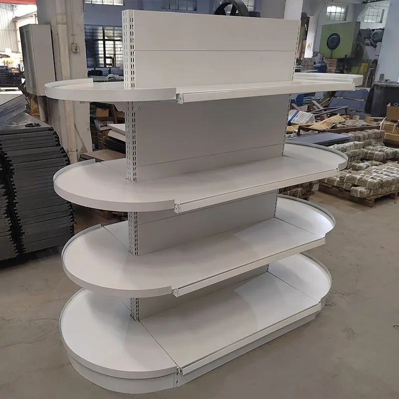 Factory Customized Size Thickness Color Round Gondola Display Shelf Round Gondola Shelf Exhibit Shelf