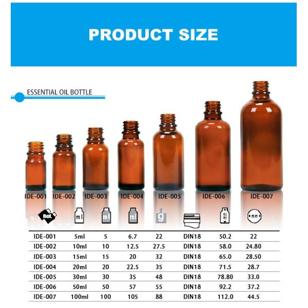 Custom Label 5ml 10ml 15ml 20ml 30ml 50ml 100ml Glass Rose Oil Dropper Bottle with Plastic Dropper Cap