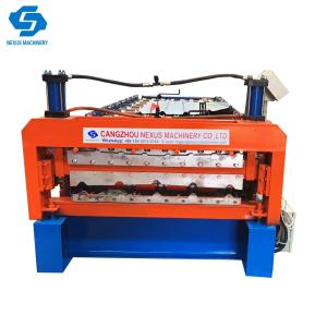 China 840/910 Double Layer Trapezoidal Roof Sheet Roll Forming Machine with Low Price factory