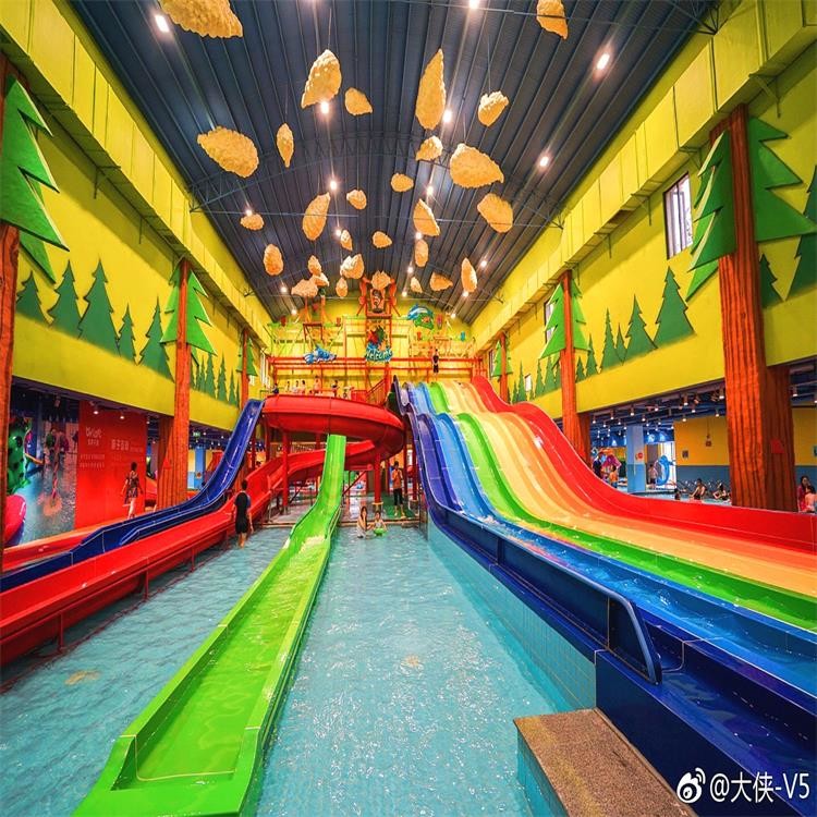 Adult Rainbow Fiberglass Water Slide For Resort Park