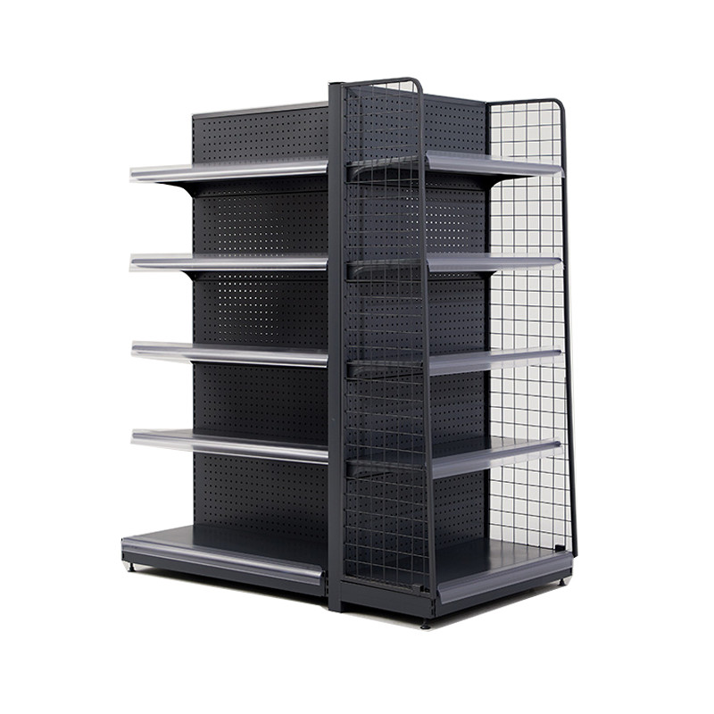 Supermarket Groceries Metal Gondola Shelving Single Sided