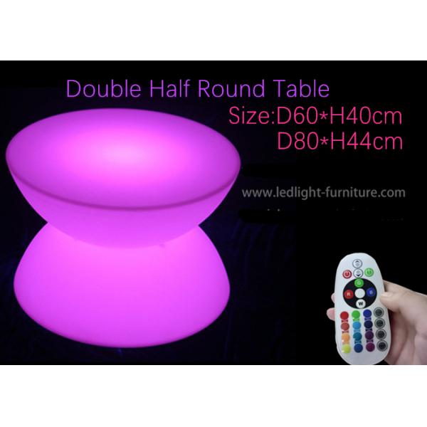 Double Half Round Glowing Coffee Table / LED Light Bar Table Polyethylene Material