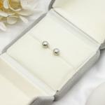 Round Geometry Ear Stud Diamond Faux Pearl Frosted Smooth Surface Beads