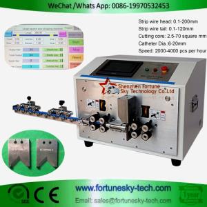 China English Catheter Dia.:6-20mm Wire head strip: 0.1-200mm Wire tail strip:0.1-120mmAutomatic Wire Cutter Stripper Machine factory