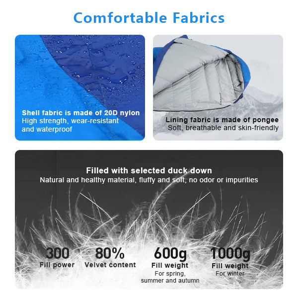 Lightweight Mummy Camping Sleeping Bags Down Mummy Bag For Backpacking