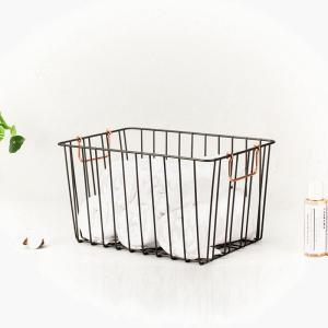 China Bathroom Multifunctional Basket Organiser Drawer Organiser Household Metal Basket With Handle For Sundries factory