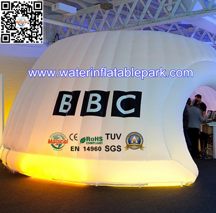 Indoor Exhibition Round Inflatable Lighting Tent , Solar Power Tent