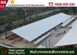 China Clear Span Marquee With Glass Fire Door , Steel Clear Span Buildings Windproof White factory