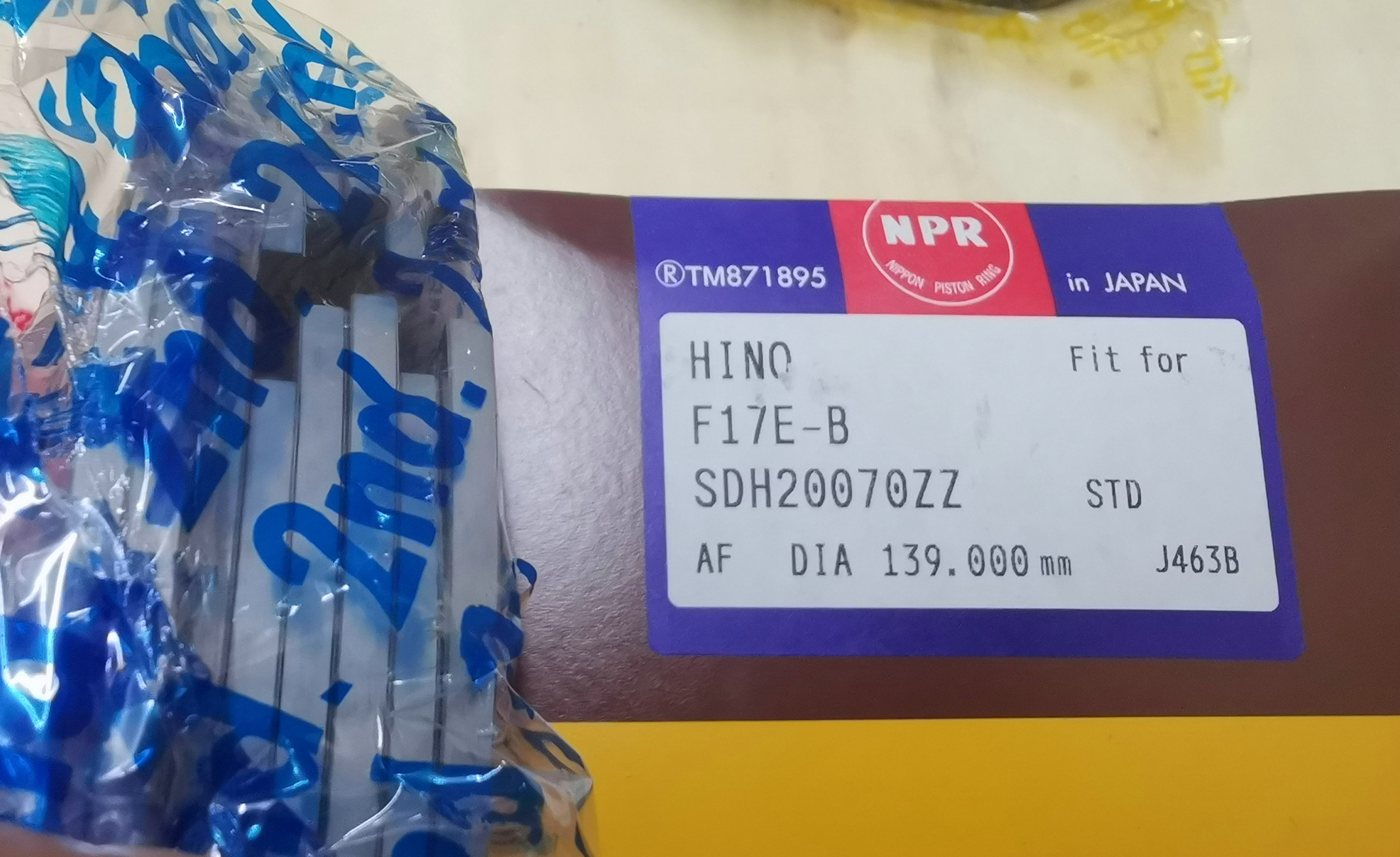 F17E F17C 8 Cylinder 139mm Diesel Engine Piston Ring 13011-2810A 13011-3150A 13019-1700A For HINO Engine Parts