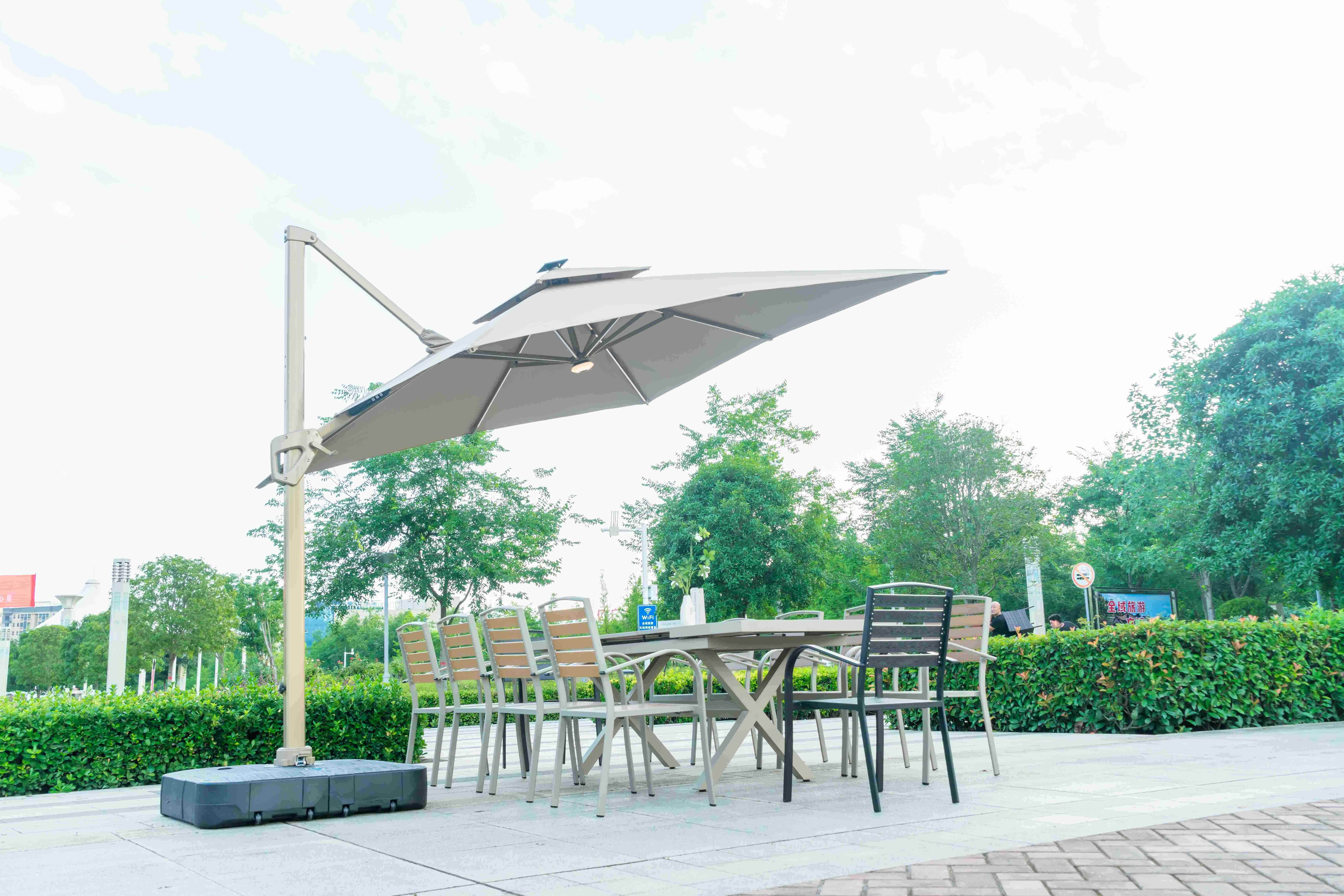 11 Pieces Outdoor Patio Furniture Plastic Wood Expandable Aluminum Garden Table And 8 Chairs