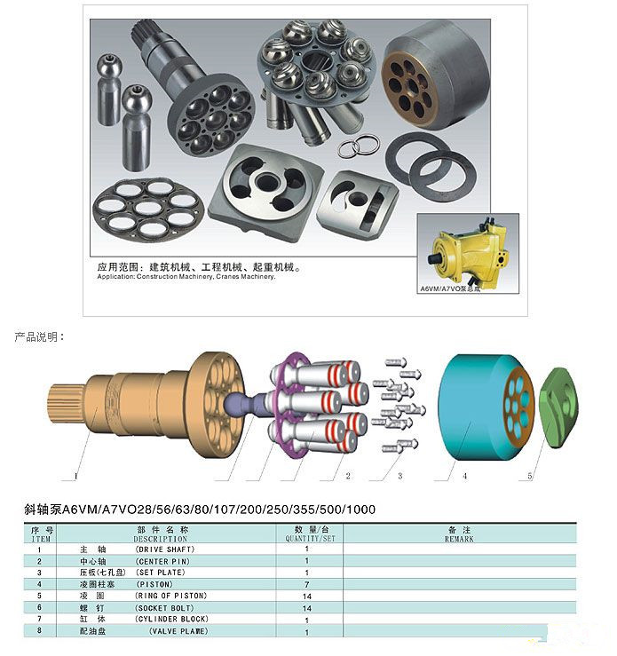 Rexroth A6VM55 hydraulic motor, piston motor for drilling rig, excavator