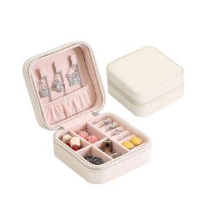 China Square Handmade 10*10*5cm Portable Travel Jewelry Box Minimalist factory