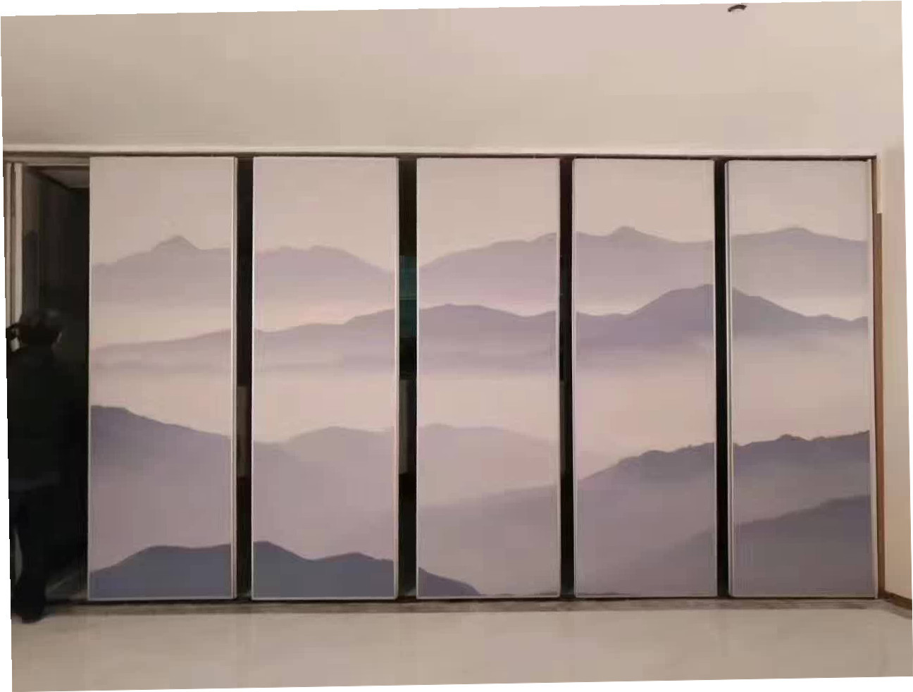 Modern Acoustic Movable Partition Walls / Sliding Folding Partition 3.65 Meters Height