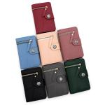 Trendy Women's Daily Life PU Leather ID Window Purse Wallet with Zipper Coin