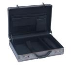 Multi - Purpose Black Aluminium Briefcase , Pilot Aluminum Attache Briefcase