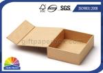 Logo Printed Brown Kraft Paper Hinged Lid Gift Box With Magnetic Closure