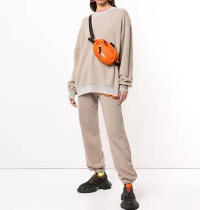 China Fashion Custom Girls Plain Crew Neck Sweatshirt Women Blank Jumper Sports Suit factory