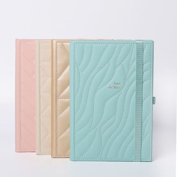 China Custom Hard Cover Pu Notebook Spiral A5 Size Silk Cotton Journal Notebook Planner for Promotion factory