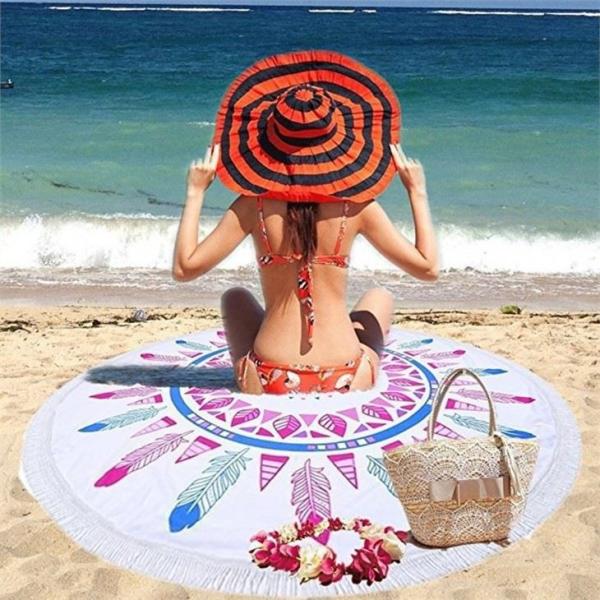 China Camping Rug, Beach Blanket Silky Soft 85"x72" Boho Sand Proof Beach Blanket Sand Proof Mat with Corner Pockets factory