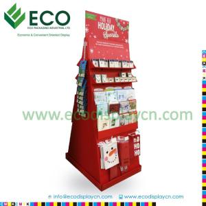 China Corrugated Cardboard Greeting Card Display Stand, Multi Shelf Display Stands For Gift Card factory
