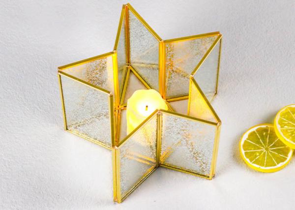 Pentacle glass artifact greenhouse decoration Geometric candle cover Creative