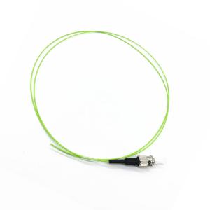 China OM5 ST Fiber Pigtail Connector UPC End Face PVC LSZH Lemon Green factory