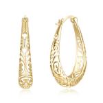3x2.1cm Silver Alloy Metal Earring Light Gold Polished Sterling Platinum Plated